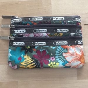 Lesportsac 3 Zipper Pouch